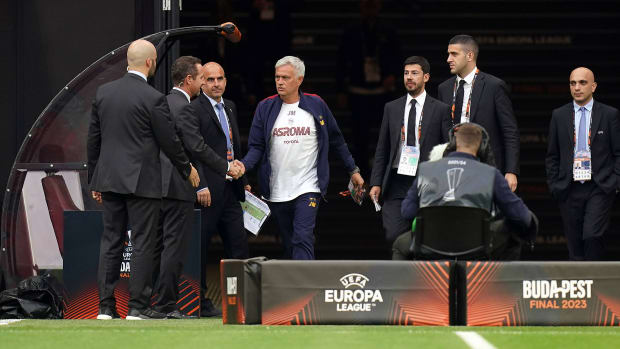 Jose Mourinho at the Europa League final